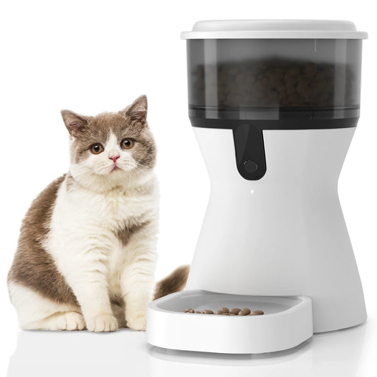 Smart Automatic Cat and Dog Feeder with WiFi, 10-Second Voice Recording, 4L Capacity