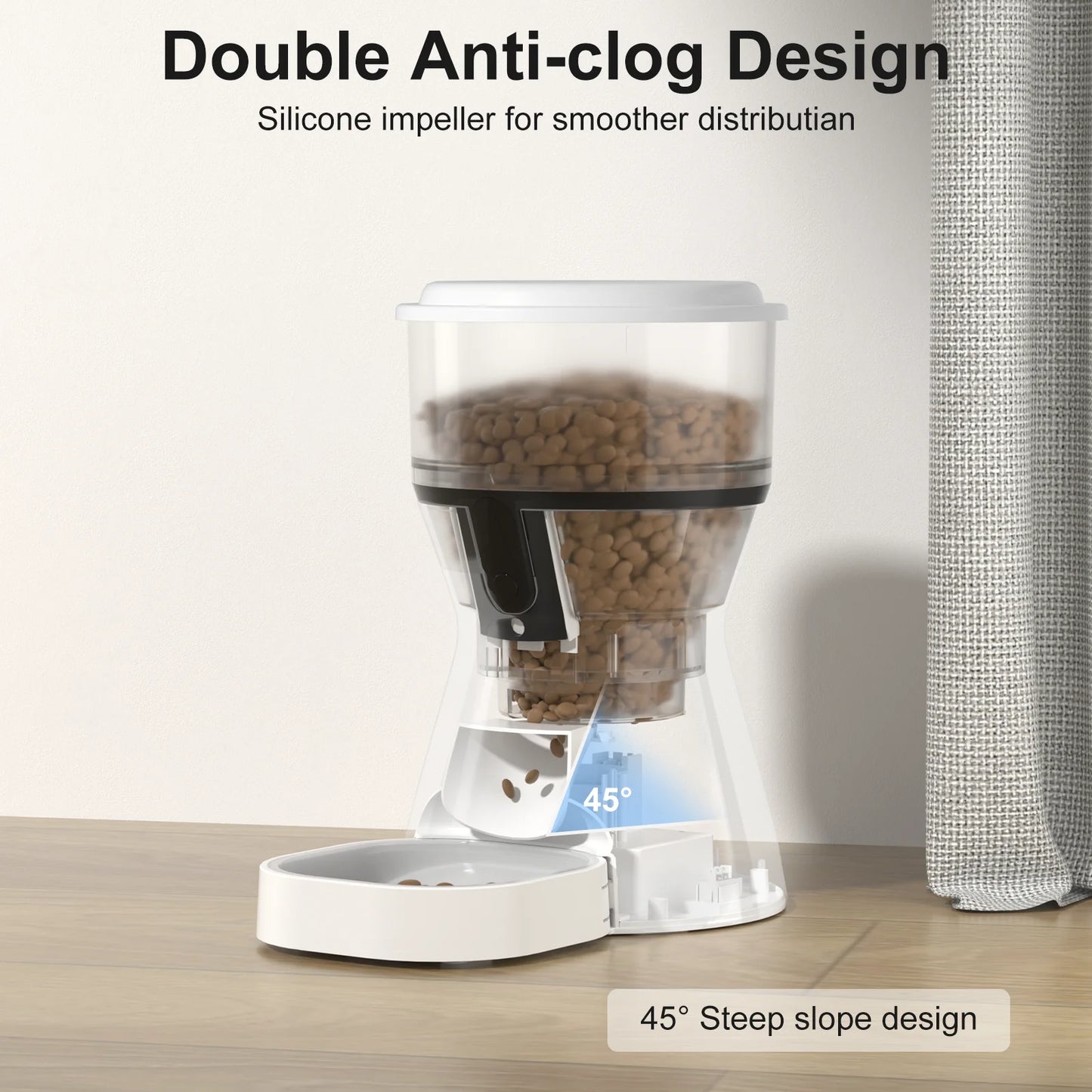 Smart Automatic Cat and Dog Feeder with WiFi, 10-Second Voice Recording, 4L Capacity